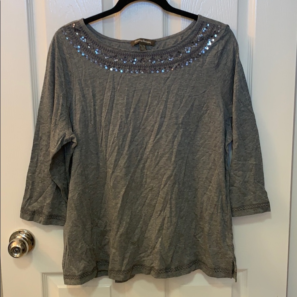 TOMMY BAHAMA Gray 3/4 Sleeve Shirt